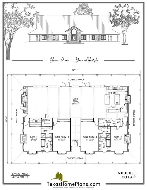 Lodge Floor Plans, Metal Homes Floor Plans, Luxury Craftsman House Plans, Lodge House Plans, Lodge Plans, Texas House Plans, Homes In Texas, Lodge House, Farmhouse Floor Plans