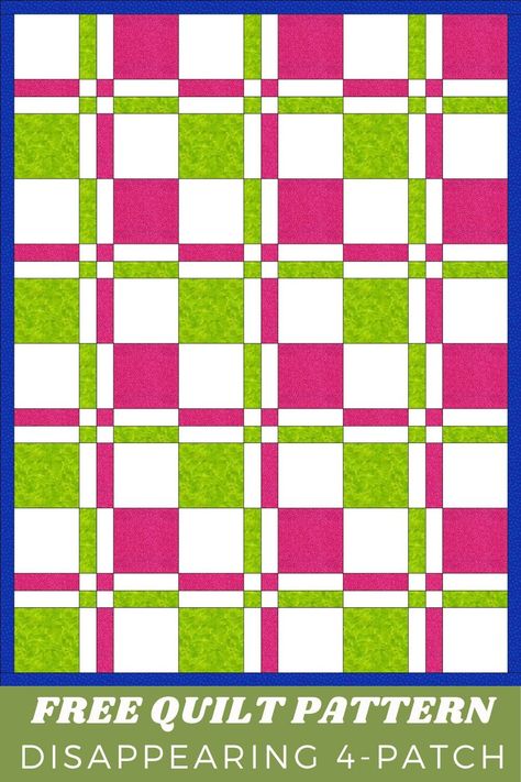 Disappearing 4 Patch, Disappearing Four Patch, 16 Patch Quilt, 4 Patch Quilt, Rag Quilt Tutorial, Layer Cake Quilt Patterns, Free Quilt Tutorials, Quilt Blocks Easy, Big Block Quilts