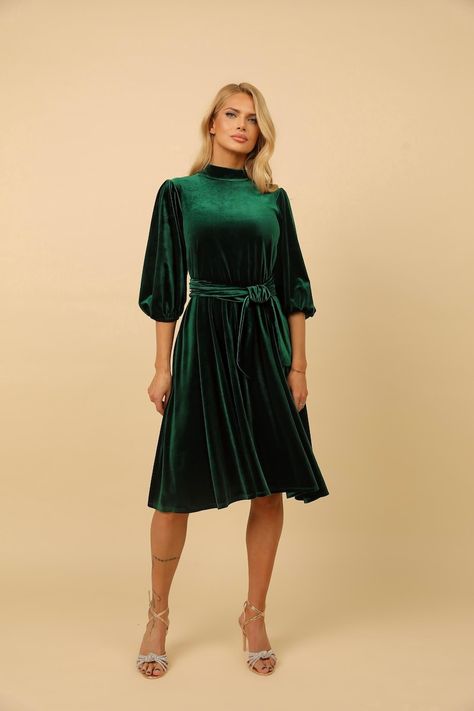 bridesmaid, velvet dress, maxi dress, cocktail dress, long sleeve, plus size dress, party dress, maid of honor, mother of the bride, a-line dress, dress wedding guest, dress for women, bridesmaid velvet dress, wedding dress, reception dress, midi Women Event, Loose Midi Dress, Dark Green Dress, Dress Velvet, Dress Tunic, Formal Dresses For Women, Green Midi Dress, Dress Midi, Mid Dresses