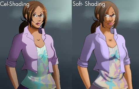 Cell Shading vs Soft Shading Shading Anime, Shading Art, Cell Shading, Cel Shading, Soft Shading, Shading Drawing, Anatomy Tutorial, Human Drawing, Anatomy Sketches