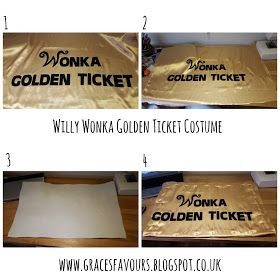 Diy Golden Ticket, Golden Ticket Costume, Willy Wonka Golden Ticket, Willy Wonka Halloween, Wonka Golden Ticket, Willy Wonka Costume, Adventure Crafts, Willy Wonka Party, Recital Dress