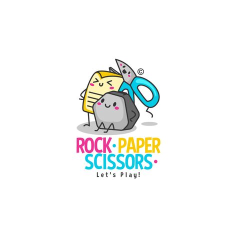 Rock, Paper, Scissors! Kawaii/Line-art style logo for kids' stationary brand. a custom logo design project by brandsbysam.com    Get your design done today! Scissors Logo Design, Stationery Store Design, Scissors Logo, Kids Stationary, Paper Logo, Beautiful Logos Design, Branding Inspo, Rock Paper Scissors, Retail Logo