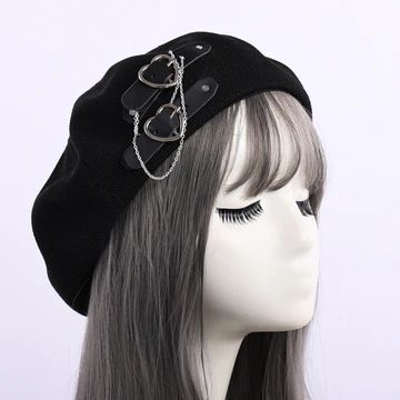 Rags n Rituals l Goth Hats, Fashion Genres, Genshin Outfits, Yellow Beret, Preppy Style Women, Scifi Fashion, Goth Preppy, Pink Beret, Fashion Beanie