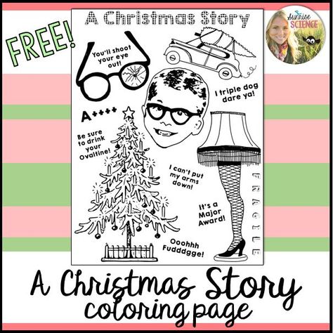 A free A Christmas Story movie coloring page! Christmas Story Party Ideas, A Christmas Story Movie, Movie Coloring Pages, Downloadable Coloring Pages, Christmas Story Movie, Movie Crafts, Christmas Movie Night, Christmas Open House, Christmas Bible