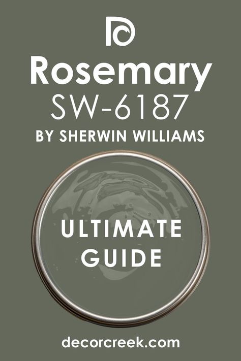 Ultimate Guide of Rosemary SW 6187 Paint Color by Sherwin-Williams Light Grey Green Bedroom, Wherein Williams Retreat Kitchen, Rosemary Sherwin Williams Bathroom, Sw Rosemary Paint Exterior, Retreat Sherwin Williams Coordinating Colors, Sw Rosemary Bathroom, Rosemary Green Paint, Wherein Williams Rosemary, Farmhouse Green Paint Colors Sherwin Williams