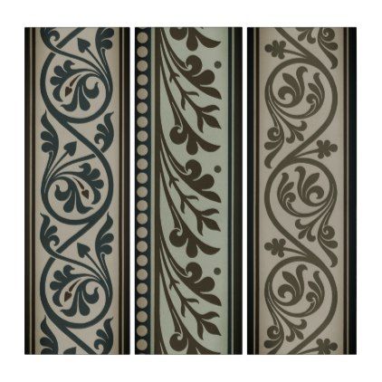 Vintage Medieval Ornate Swirls Border Triptych Medieval Ornament Pattern, Medieval Border Design, Medieval Filigree, Medieval Embroidery Patterns, Medieval Border, Medieval Ornament, Medieval Pattern, Medieval Embroidery, Antique Wall Art