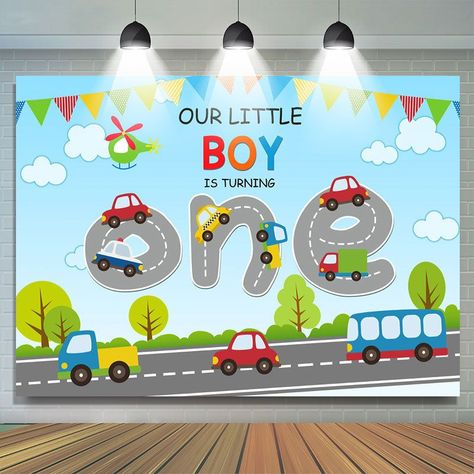 Photos On Products 045 1st Birthday Backdrop, Happy Birthday Backdrop, Unique Party Themes, Dream Party, Car Themes, Diy Backdrop, Graduation Celebration, Kids Ideas, Birthday Backdrop