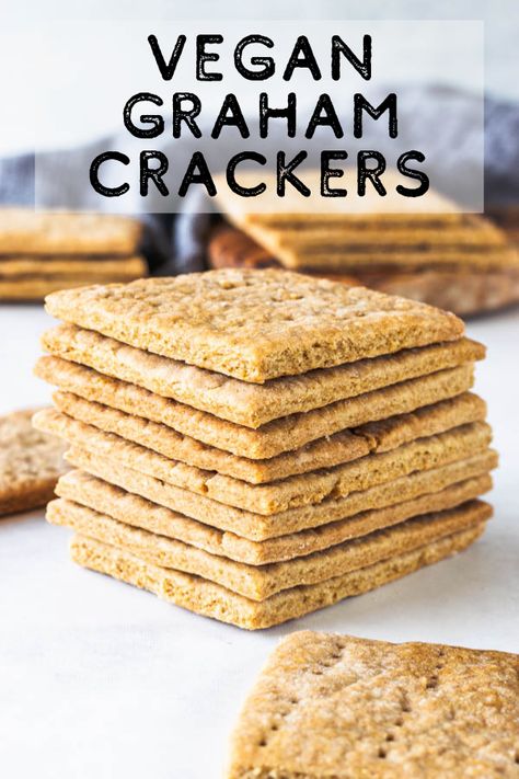 Vegan Graham Crackers, Graham Crackers Recipe, Vegan Smores, Vegan Staples, Comfort Meals, Graham Cracker Recipes, Crackers Recipe, Popular Cookies, Vegan Snack Recipes