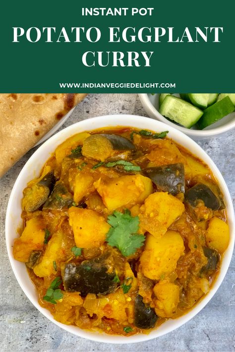 Eggplant Curry Indian, Baingan Masala, Aloo Baingan, Cooking Potatoes, Curry Indian, Eggplant Curry, Vegetarian Indian, Veggie Delight, Potato Curry