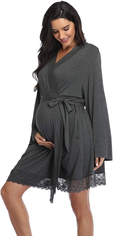 Delivery Robes for Hospital Maternity Robe for Hospital Robes Labor Pregnancy Robes Nursing Robes at Amazon Women’s Clothing store Nursing Robe, Delivery Robe, Maternity Sleepwear, Lace Trim Shorts, Satin Kimono, Silk Kimono Robe, Amazon Women, Pregnant Women, Maternity Clothes