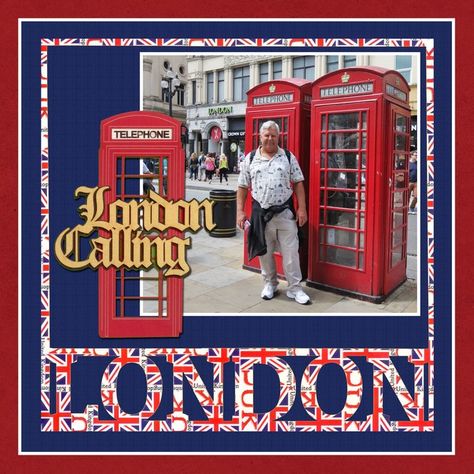 London Scrapbook Layouts, England Scrapbook, London Scrapbook, Premade Scrapbook Layouts, Scrapbooking Layouts Travel, Travel Scrapbook Pages, Uk Trip, Travel England, England Trip