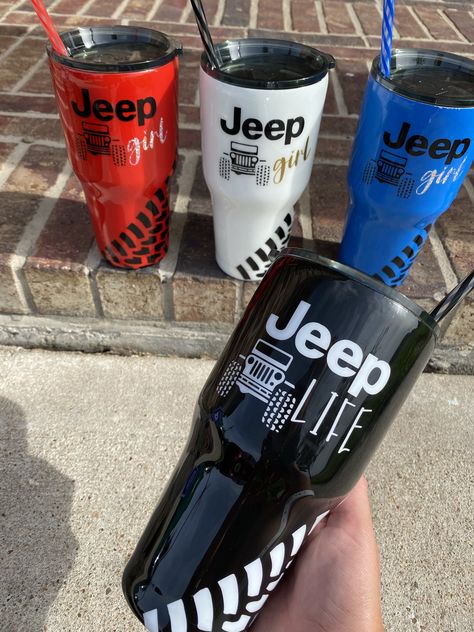 Jeep Tumbler Ideas, Jeep Tumbler, Wrangler Interior, Jeep Wrangler Interior, Jeep Wrangler Girl, Jeep Decals, Jeep Ideas, Jeep Wrangler Accessories, Wrangler Accessories