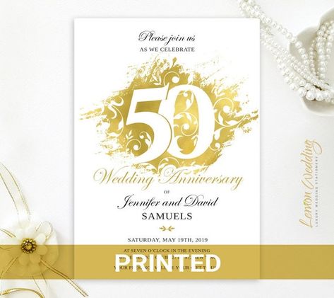 Golden Anniversary Invitations, Golden Wedding Anniversary Invitations, Anniversary Invite, Wedding Anniversary Party Invitations, 50th Anniversary Invitations, 50th Wedding Anniversary Invitations, 50 Golden Wedding Anniversary, Anniversary Party Invitations, Gold Wedding Anniversary