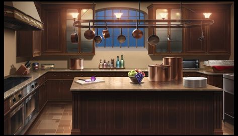 Anime House Interior Kitchen, Gacha Dining Room Background, Anime Kitchen Background, Gacha Kitchen Background, Anime Kitchen, Kitchen Background, Anime House, Inside A House, Episode Interactive Backgrounds