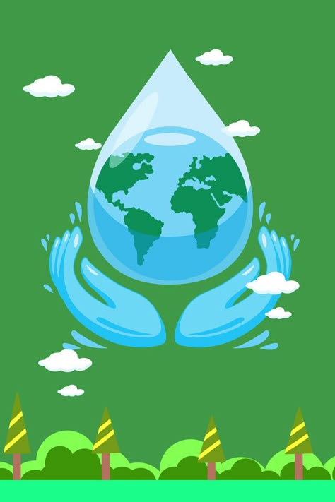 Conservación Del Agua Publicidad Ambiental Manos Gotas De Agua Save Water Poster Creative Ideas, Save Water Images, Water Conservation Poster, Save Water Drawing, تلوث المياه, Conservation Poster, Save Water Poster, Protect Water, Plan Image