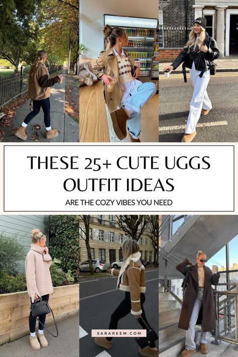 Looking for cozy and cute Uggs outfit ideas for fall and winter 2024? Whether you're styling Ugg boots, ultra mini Uggs, or Ugg Tasman slippers, these looks are perfect for women who love a classy yet casual aesthetic. From platform Uggs to comfy Ugg slippers, these outfit ideas are perfect for creating a chic, cozy vibe this season. Whether it's a casual autumn day or a chilly winter morning, get inspired with these cute and comfy Uggs outfits that are perfect for staying stylish and warm! Casual Winter Outfits With Uggs, Ugg Brisbane Chelsea Outfit, Fall Outfits Uggs Tasman, Caribou Uggs Outfit, Winter Outfit With Uggs, Outfits To Wear With Ugg Tasman Slippers, How To Wear Slouch Socks, Mini Ultra Ugg Boots Outfit, How To Wear Ugg Tasman Slippers