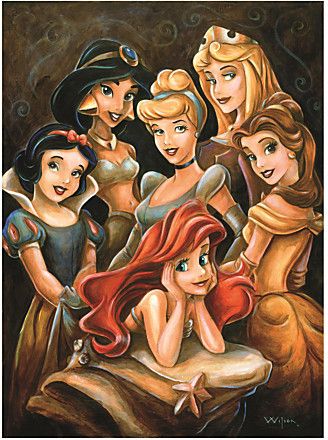 Disney ''Princess Gathering'' Giclée by Darren Wilson Disney Kızları, Image Princesse Disney, Disney Fanart, Images Disney, Prințese Disney, Arte Disney, Deviant Art, Pinturas Disney, Disney Life