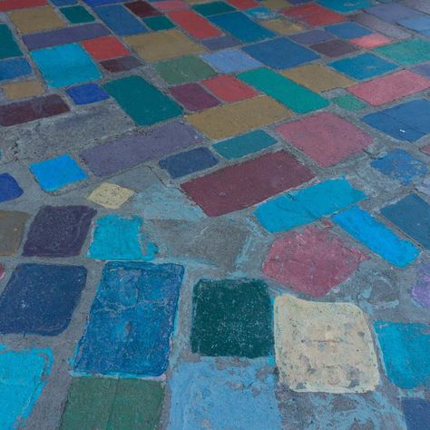 Painted Brick Patio Floor, Painted Brick Patio, Brick Patio Floor, Painted Concrete Outdoor, Concrete Floor Paint Colors, Painted Floor Ideas, Painted Cement Floors, Wall Paint Colour Combination, Paint Concrete Patio