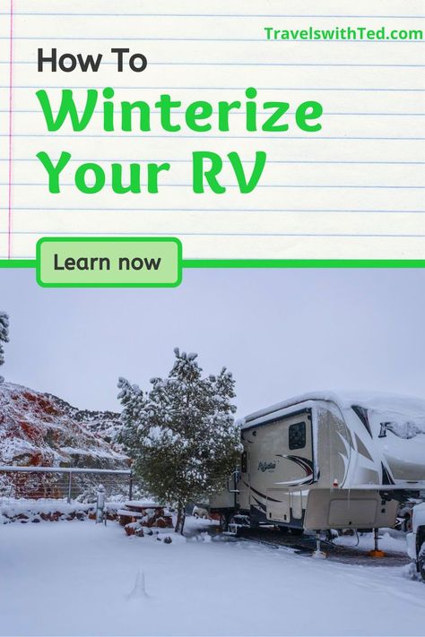 Winterizing your RV is an essential process for any RV owner who is storing their RV during colder months. Pulling your camper out of storage in the spring only to find rodents, water damage or other issues is a nightmare! Proper storage and winterization lessens the possibility of damage to your RV during the storage season. Read our easy-to-follow, step-by-step guide to learn how to winterize your RV. Rv Winterizing, Rv Camping Trips, Rv Repair, Rv Maintenance, Rv Water, Rv Adventure, Cold Weather Camping, Rv Lifestyle, Camping Checklist