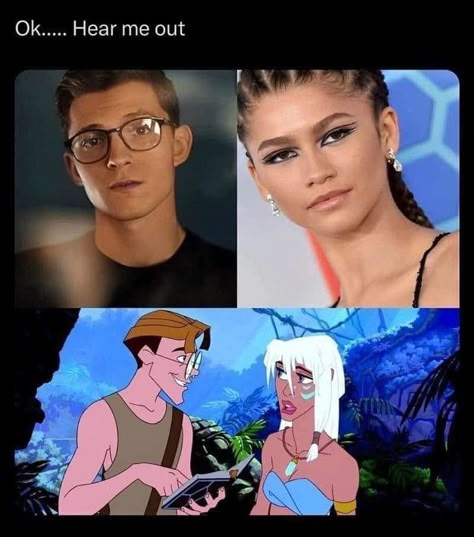 Link From Legend Of Zelda, Tom Holland And Zendaya, Atlantis The Lost Empire, Disney Theory, Tom Holland Zendaya, Funny Disney Memes, Disney Characters Videos, Movie Memes, Disney Jokes