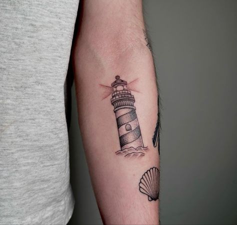 Bioshock Tattoo, Tattoos Forearm, Sturniolo Triples, Small Chest Tattoos, Inner Forearm Tattoo, Cool Wrist Tattoos, Lighthouse Tattoo, 4 Tattoo, Tattoo Project