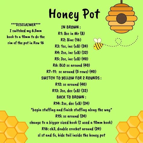 FREE PATTERN Honey pot Design and pattern by @keilas.crochets . you can find more free and exclusive patterns in the bio link enjoy!!. . . . #crochetamigurimi #crochetamigurumis #crochetamigurumis🧶 #crochetamigurumidolls #crochetamigurumibears #crochetamigurumi #crochetpatternsandtutorials #crochetpatternsforbeginners #crochetpatternsforsale #crochetpatternsuccess #crochetpatternshawl #crochetpatternsfree #crochetpatternstore #crochetpatternshop #crochetpatterns #crochetaddict #freepatternsa... Photography Booth, Cali Summer, Crochet Plushies, Beginner Crochet Projects, Pot Designs, Pattern Store, Shawl Crochet Pattern, Honey Pot, Bees Knees