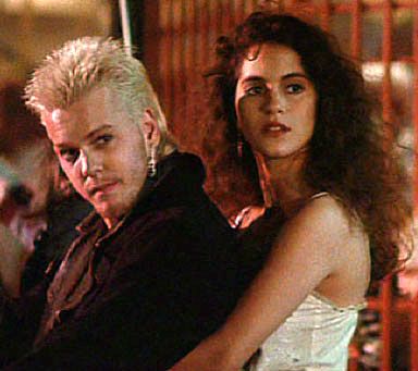 The   Lost Boys  (1987) - David & Star  ( Kiefer Sutherland & Jami Gertz ) Jami Gertz, Dianne Wiest, Lost Boys Movie, Jack Bauer, The Lost Boys 1987, Kiefer Sutherland, Vampire Movies, Spooky Stuff, 80s Movies