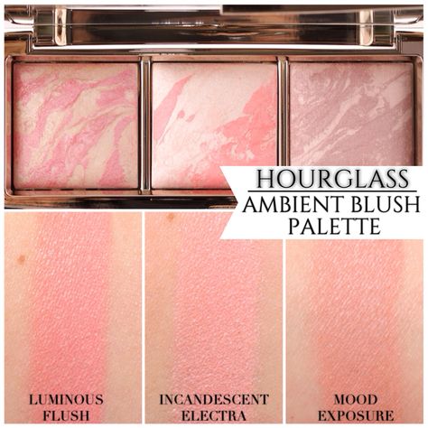 Hourglass Ambient Blush Palette Swatches Hourglass Blush Swatch, Hourglass Ambient Lighting Blush, Ambient Lighting Palette, Blush Swatches, Matte Make Up, Hourglass Ambient, Hourglass Makeup, Party Make-up, Performance Makeup