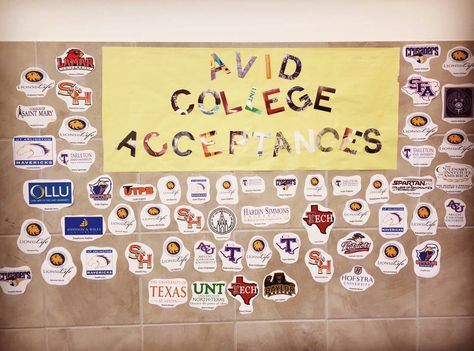 How are you showing your college ready culture? Here's how Ennis HS AVID does it! Avid Schoolwide, College Advising, College Ready, College Counseling, Library Bulletin Boards, Counseling Office, College Decor, College Board, College Readiness