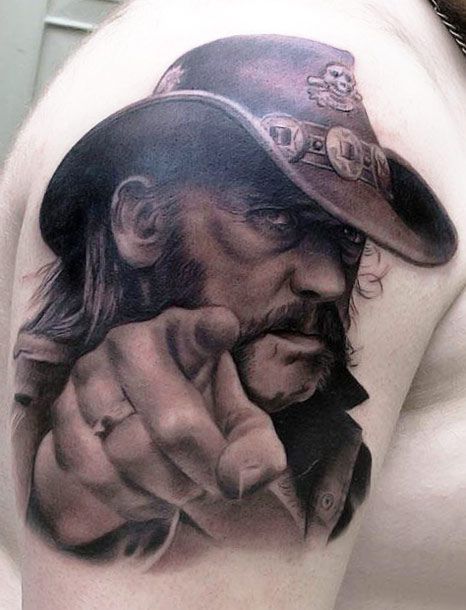 Celebrites Tattoo by Pavol Krim Tattoo | Tattoo No. 11245 Rock Tatoos Ideas, Rock Sleeve Tattoo, Tattoos Rock N Roll, Rock Music Tattoo Sleeve, Motorhead Tattoo, Motorhead Tattoo Ideas, Portrait Tattoo Sleeve, Lemmy Kilmister, Poppies Tattoo