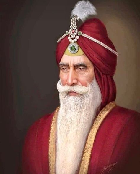 "Today in 1839 Shere Punjab Maharaja Ranjit Singh passed away, with him ended the greatest rule for equality and prosperity in the Indian sub continent" - Jas Singh : Sikh Maharaja Ranjeet Singh, Maha Raja Ranjit Singh, Ranjit Singh Maharaja, Maharaja Ranjit Singh Paintings, Sher E Punjab Maharaja Ranjit Singh, Sikh Paintings, Lahore Fort, Punjab Culture, Guru Hargobind