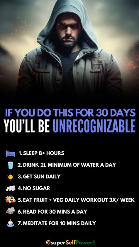 If You Do This For 30 Days You'll Be Unrecognizable Be Unrecognizable, Fitness Motivation Quotes Inspiration, Eat Fruit, Skills To Learn, Fitness Motivation Quotes, Fruit And Veg, Daily Workout, Life Goals, How To Stay Motivated