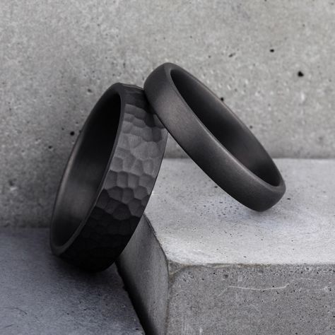 Mens Ring Black, Wedding Rings Men Black, Simple Men Wedding Rings, Mens Black Rings, Black Wedding Rings Men, Tantalum Wedding Band, Black Mens Ring, Black Ring For Men, Mens Wedding Bands Hammered