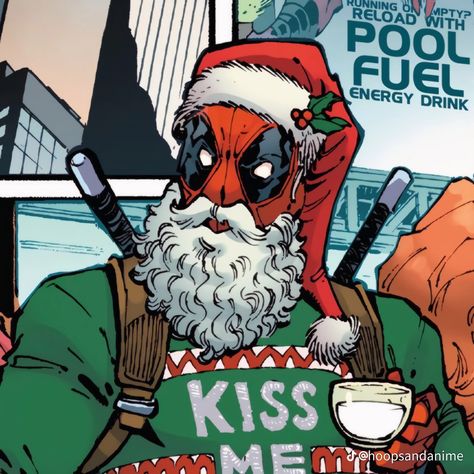 Deadpool Pfp, Deadpool Icon, Deadpool Christmas, Deadpool X Spiderman, Deadpool Art, Christmas Comics, Spaider Man, Deadpool And Spiderman, Deadpool Comic