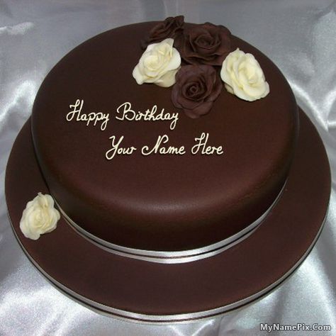 Best #1 Website for name birthday cakes. Write your name on Rose Chocolate Birthday Cakes picture in seconds. Make your birthday awesome with new happy birthday greetings cakes. Get unique happy birthday cake with name. Boston Cream Pie Cake, Cake Pic, Birthday Cake Write Name, Rose Chocolate, Friends Birthday Cake, Birthday Cake Writing, Birthday Cake For Husband, New Birthday Cake, Chocolate Birthday Cake