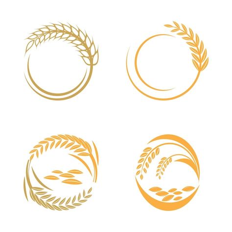 Vector wheat logo template vector illust... | Premium Vector #Freepik #vector #rice #rice-logo #rice-plant #flour-logo Rice Logo Design Ideas, Rice Logo Design, Logo Rice, Wheat Logo, Rice Crop, Rice Plant, Rice Packaging, Bakery Logo, Vector Illustration Design