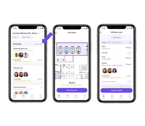 New Interactive Floor Plan | deskbird Floor Plan App, Interactive Floor, Creative Flooring, 인테리어 디자인, Floor Plan, Floor Plans, Desk, Flooring, Marketing