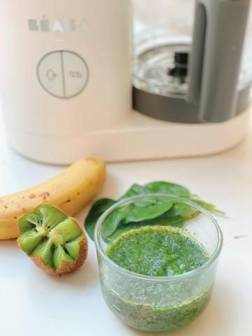 Kiwi Baby Food Puree, Kiwi Puree Baby Food, Kiwi Puree, Spinach Puree, Dairy Free Baby, Kiwi Recipes, Baby Food Combinations, Easy Baby Food Recipes, Baby Cooking