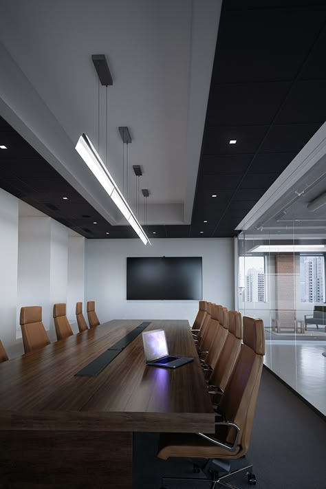 Boardroom Lighting, Meeting Room Lighting, Conference Room Lighting, Meeting Room Design Office, Conference Room Ideas, Modern Office Lighting, Office Lighting Design, Conference Room Design, Group Office