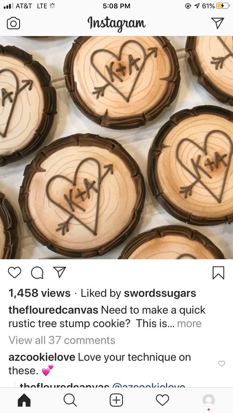 Rustic Cookies Wedding, Wood Grain Decorated Cookies, Wedding Cookies Decorated Rustic, Western Wedding Cookies, 50th Anniversary Cookies, Western Cookies, Eloped Wedding, Wedding Cookies Decorated, Fall Mountain Wedding