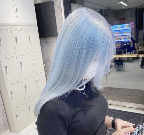 Light Blue Hair Aesthetic, Light Blue Hair Color, Pale Blue Hair, Ice Blue Hair, White Blue Hair, White And Blue Hair, Silver Blue Hair, Sky Blue Hair, Baby Blue Hair