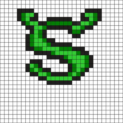 Shrek Perler, Graph Crochet, Easy Pixel Art, Pixel Art Templates, Diy Perler Bead Crafts, Pixel Drawing, Pixel Crochet, Kandi Patterns, Pixel Art Grid