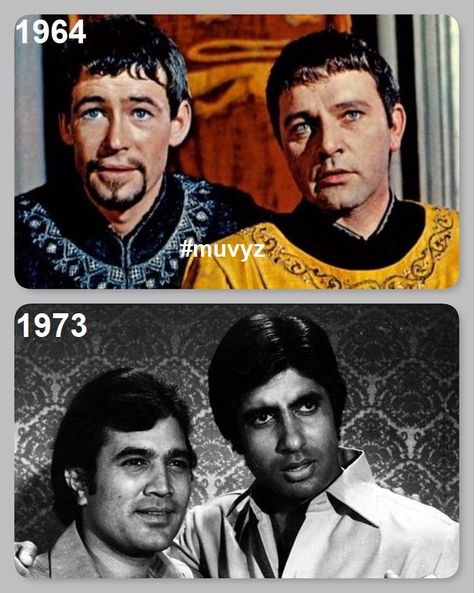 Hrishikesh Mukherjee's #NamakHaraam (1973) inspired by #Becket (1964)  #RajeshKhanna #AmitabhBachchan #RichardBurton #PeterOToole  #BollywoodFlashback #70s #muvyz #muvyz042919 #trivia   @SrBachchan Becket 1964, Rajesh Khanna, Peter O'toole, Amitabh Bachchan, Trivia, Hollywood, Movie Posters, Film Posters