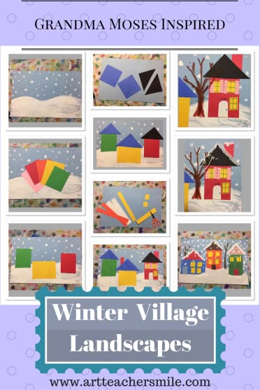 Moses Art, January Art, Winter Art Lesson, Kindergarten Art Lessons, Grandma Moses, 1st Grade Art, Art Docent, Cc Cycle 3, 2nd Grade Art