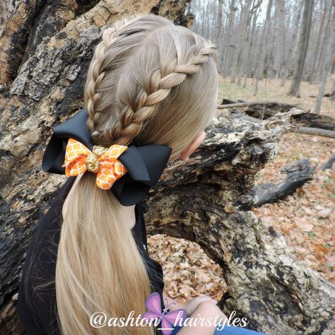 French Braid Low Ponytail, Two Braids Into Low Ponytail, Braided Cheer Hair, Lace Braids, Cheer Hair, Double Braid, Dance Hairstyles, Two Braids, Easy Braids