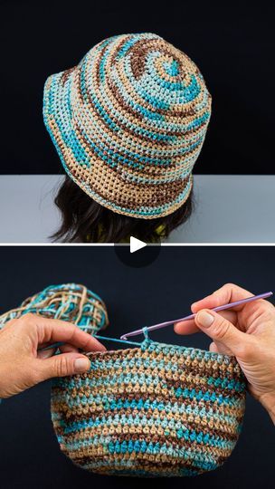 Crochet Bucket Hat Tutorial, Bucket Hat Tutorial, Easy Crochet Bucket Hat, Cappello Cloche, Hat Tutorial, Crochet Bucket, Crochet And Knitting, Crochet Bucket Hat, Crochet Hat Pattern