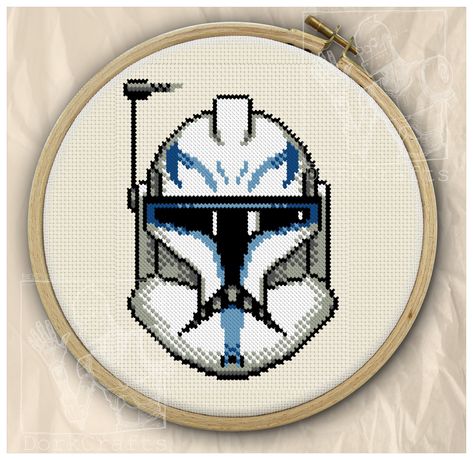 Clone Trooper Crochet Pattern, Clone Wars Cross Stitch, Ahsoka Cross Stitch Pattern, Cross Stitch Patterns Star Wars, Ahsoka Cross Stitch, Cross Stitch Star Wars, Star Wars Cross Stitch Patterns Free, Star Wars Cross Stitch Patterns, Amiguri Patterns