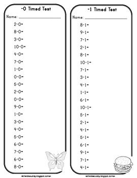 Subtraction Timed Tests for 1st grades with differences from 1-10. Math Drills, Math Fluency, Math Fact Fluency, Fluency Practice, Math Groups, Math Center Activities, Fact Fluency, Math Time, Second Grade Math