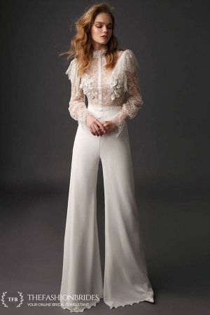 Danit Levy 2019 Spring Bridal Collection – The FashionBrides Wedding Trouser Suits, Minimalisticky Chic, Bridal Pants, Couture Dior, Wedding Pantsuit, Wedding Pants, Farmers Wife, Bridal Jumpsuit, Wedding Jumpsuit