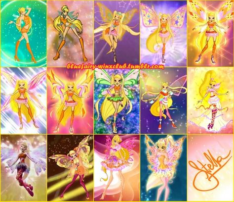 Stella Winx Club All Transformations Stella, Winx Club Transformations, Stella Winx, Las Winx, Klub Winx, Wallpaper Iphone Disney Princess, Mikaela Hyakuya, Bloom Winx Club, Cat Breeder